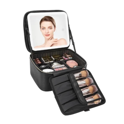 Relavel Travel Makeup Bag With LED Mirror